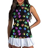 POLERO Sleeveless Women Golf Shirts Zip Up V Neck Workout Tops with Collar Casual Athletic Shirt