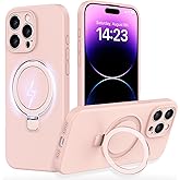 IYH for iPhone 14 Pro Max Case with Magnetic Invisible Stand 6.7''[Compatible with Magsafe][16FT Military Protection] Liquid Silicone Cases, Pink