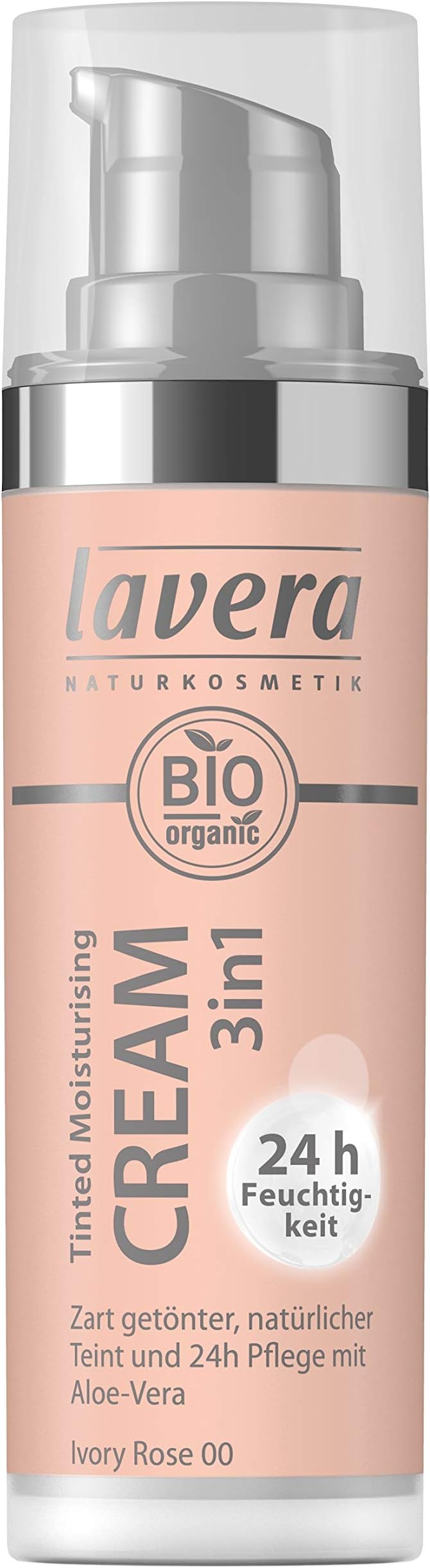 lavera Tinted Moisturising Cream 24h 3in1 -Ivory Rose 00- Delicately tinted, natural-looking skin โ Vegan Natural cosmetics Make-up Organic plant ingredients 100% natural make-up (30 ml)