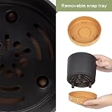 QCQHDU Plant Pot 25.4cm 2 Pack Indoor Outdoor with Drainage Hole Tray Dark Grey view 3