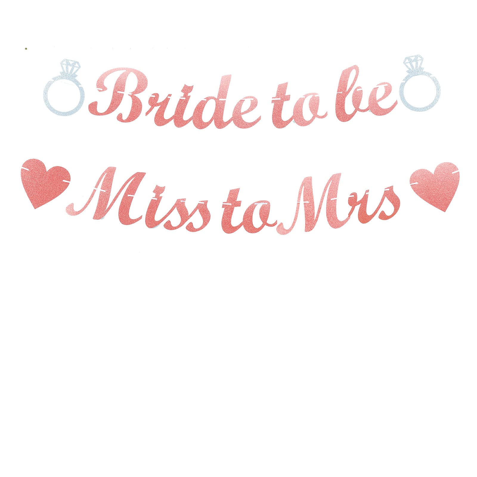 bng-bng Bride to Be Banner Bridal Shower Decorations Rose Gold Hen Party Miss to Mrs Bunting for Wedding Engagement Bridal Shower Hen Party Decorations Supplies Photo Backdrop