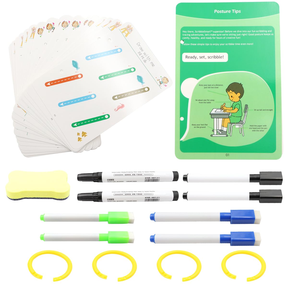 Hsthe Sea Scribble Smart Workbook for Toddler 2-6,Pen Control Training Book,Reusable Preschool Workbook Preschool Learning Activities for Toddlers,Fast-Track Young Minds