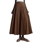 SHENHE Women's Summer Drop Waist Maxi Skirt A Line Flowy Casual Going Out Long Skirt