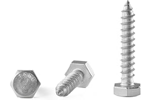 GOHODOMINO 1/4"×1-1/2" Hex Head Lag Screws Bolts 20Pcs, Stainless Steel 304 (18-8), Self Tapping Screws, Hexagon Head Wood Sc