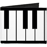 Buckle-Down Men's Standard Canvas Bifold Wallet Piano, 4.0" x 3.5"