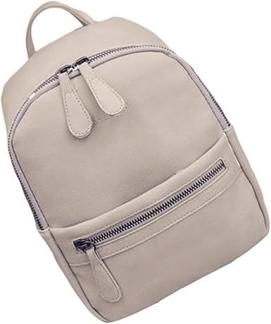 grey faux leather backpack