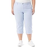 Gloria Vanderbilt Womens Cargo Capri Tab Roll Cuff with Zip Front and Elastic Waist Standard