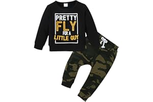 YALLET Toddler Boy Clothes Long Sleeve Toddler Outfits Fall Winter Sweatshirt + Camouflage Pants 6 Months-5 Years