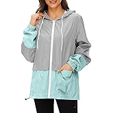Zando Lightweight Rain Jacket Women Waterproof - Raincoat for Women Packable Rain coat Hooded Windbreaker for Travel Outdoor