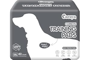 COCOYO Dog Training Pads Extra Large Size丨Carbon Absorb Eliminating Urine Odor Puppy Pads 丨 Premium Charcoal Dog Pee Pads (40 Count, XXL 30x36 inch),Black