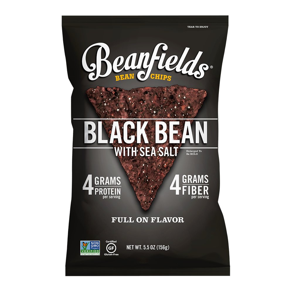 Beanfields Bean Chips, High Protein and Fiber, Gluten Free, Vegan Snack, Black Bean, 5.5 Ounce (Pack of 6)