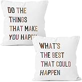 MONALET Inspirational Motivational Throw Pillow Covers 18x18 Set of 2, Preppy Decor Pillow Cases Gifts for Classroom Playroom Teens Dorm Kids Room Bedroom Nursery, Positive Pillowcases for Couch Bed