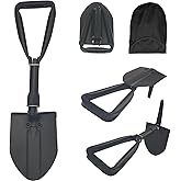 Portable Folding Shovel 18.9 in, Snow Shovel,50# High-Carbon Steel Entrenching Tool for Garden Camping Hunting Hiking,Snowmob