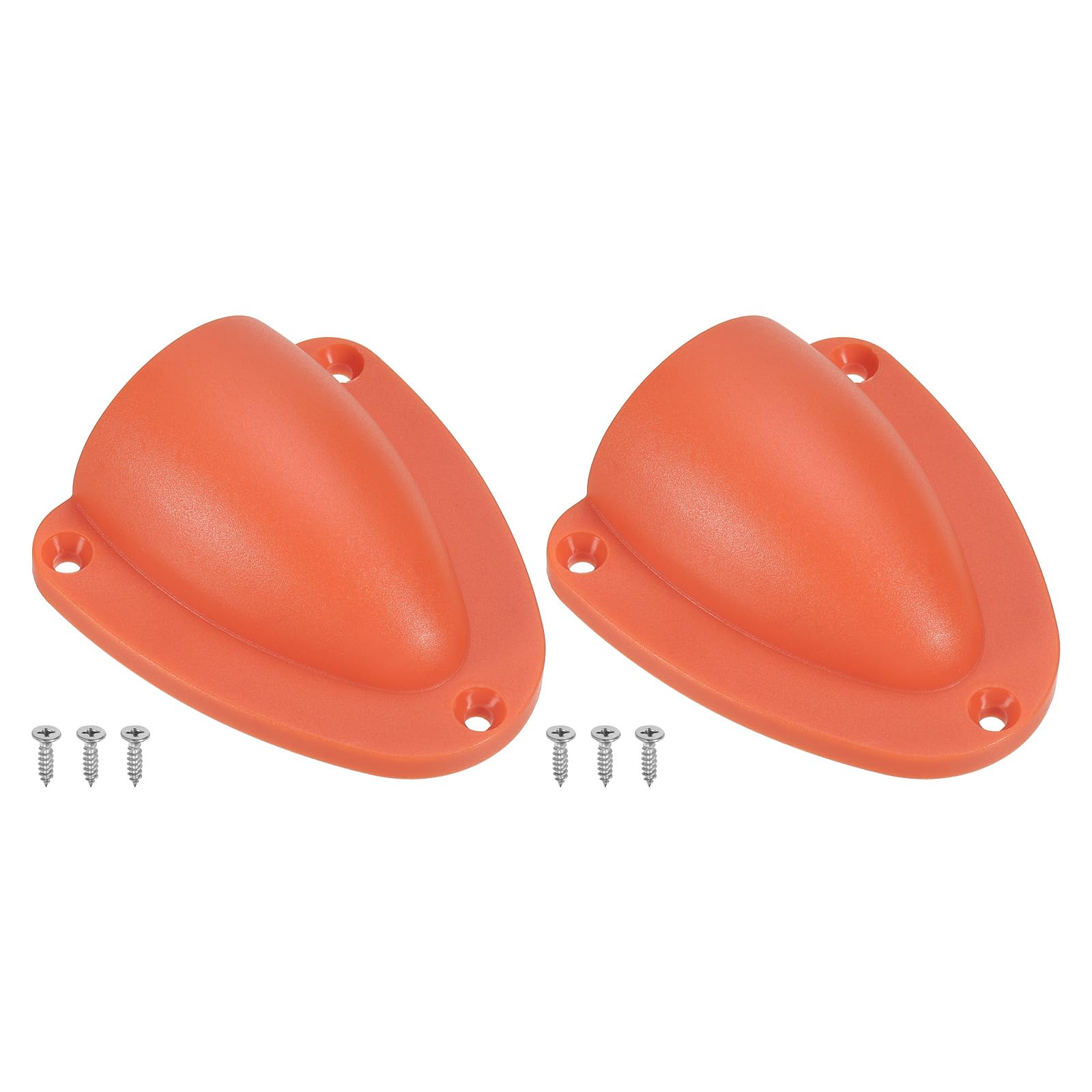 PATIKIL 3" Nylon Marine Wire Cable Vent Cover, 2 Pcs Plastic Clam-shell Vent Cap with Installation Screws for Boat Yacht, Orange