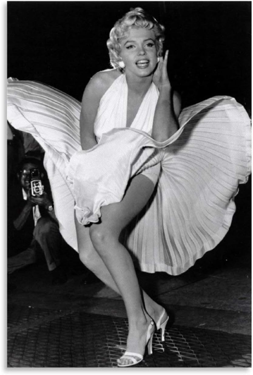 An Artistic Poster of Marilyn Monroe's Classic Flying Skirt Poster