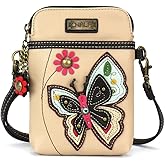 CHALA Garden Animal Collection Cell Phone Crossbody Purse-Women PU Leather/Canvas Multicolor Handbag with Adjustable Strap