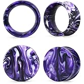 COOEAR Ear Plugs Tunnels Piercing Gauges for Ears, Double Flared Expander Stretchers, 2 Pairs Colorful Acrylic Earrings.