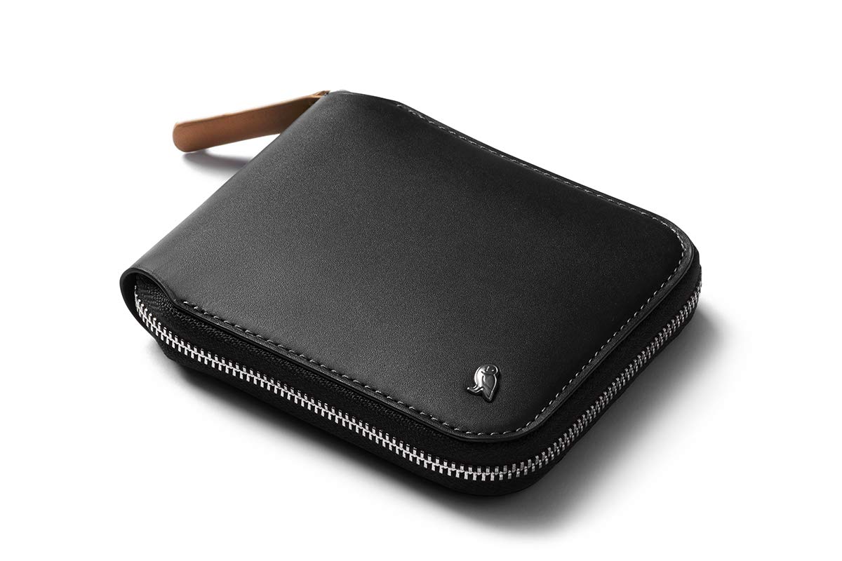 Bellroy Zip Wallet (Leather Zipper Wallet for Women & Men, RFID Blocking, Flat Note Section, Magnetic Coin Pouch, Holds 3-8 Cards) - Black