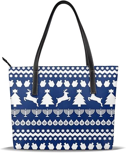 Amazon トートバッグ Ugly Chrismukkah Sweater ハンドバッグ メンズ レディース フェイクレザー 大きめ 通勤 大容量 防水 大容量 レザー 革 通勤 通学 軽量 手提げバッグ ファッション 人気 Ytythzz トートバッグ