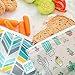 Bumkins Reusable Snack Bags, for Kids School Lunch and for Adults Portion, Washable Fabric, Waterproof Cloth Zip Bag, Supplies Travel Pouch, Food-Safe Storage, 2-pk Cactus and Quill