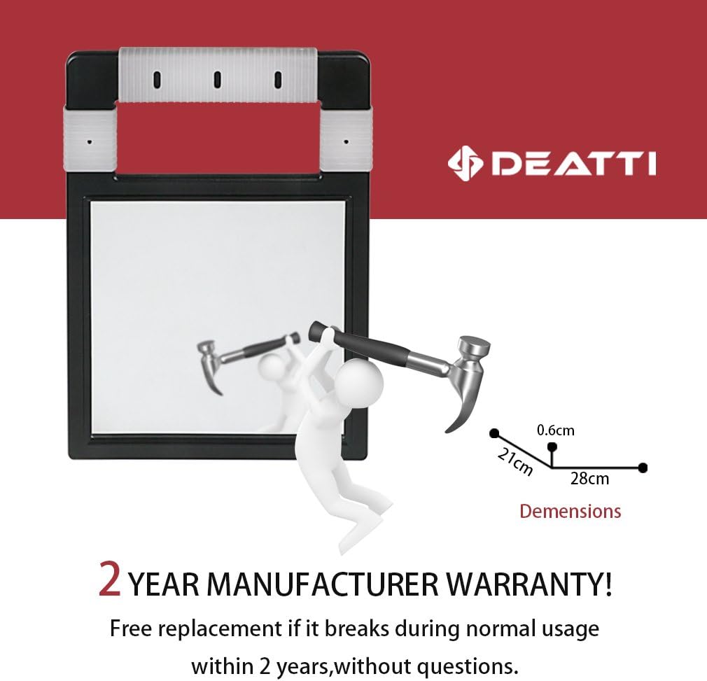 DEATTI Large Hand Mirror Unbreakable with Silicone Handle for Salon or Barber Shops, Black: Home & Kitchen