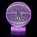 3D Optical Illusion Smart 7 Colors Night Light Table Desk Lamp with USB Power Cable for Rocket Fans Gift