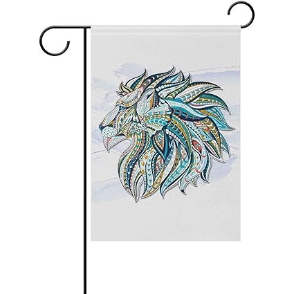 Amazon Com Blue Viper Retro National Style Cool Lion Garden Flag