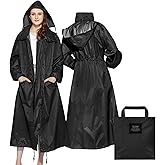 SOPPY Rain Coats for Women, Long Waterproof Raincoat Lightweight Hooded Rain Jacket for Hiking Travel Outdoor