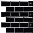 Tic Tac Tiles 10-Sheets Peel and Stick Tiles in Subway Designs (Subway Black)