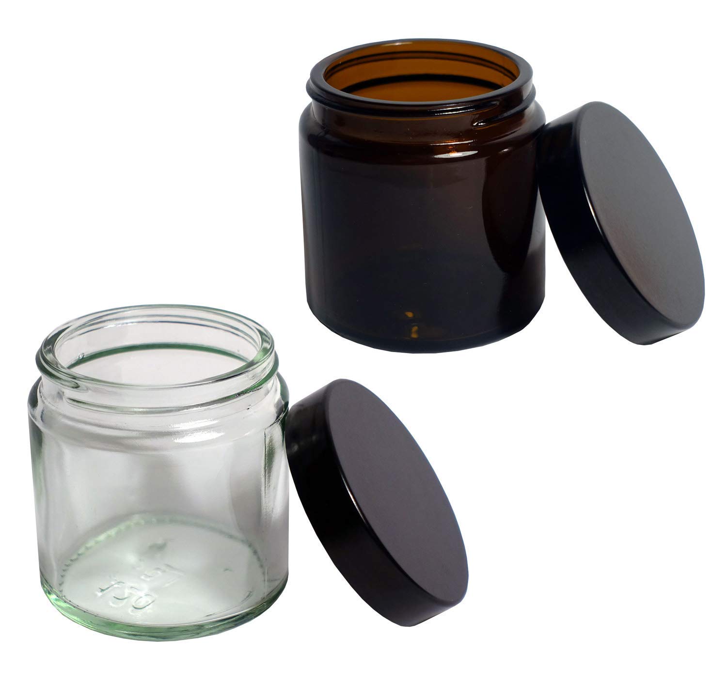 Comandante Glass with Lid (Pack of 2) For C40 MK3 coffee grinder. 1 x transparent, 1 x brown glass.