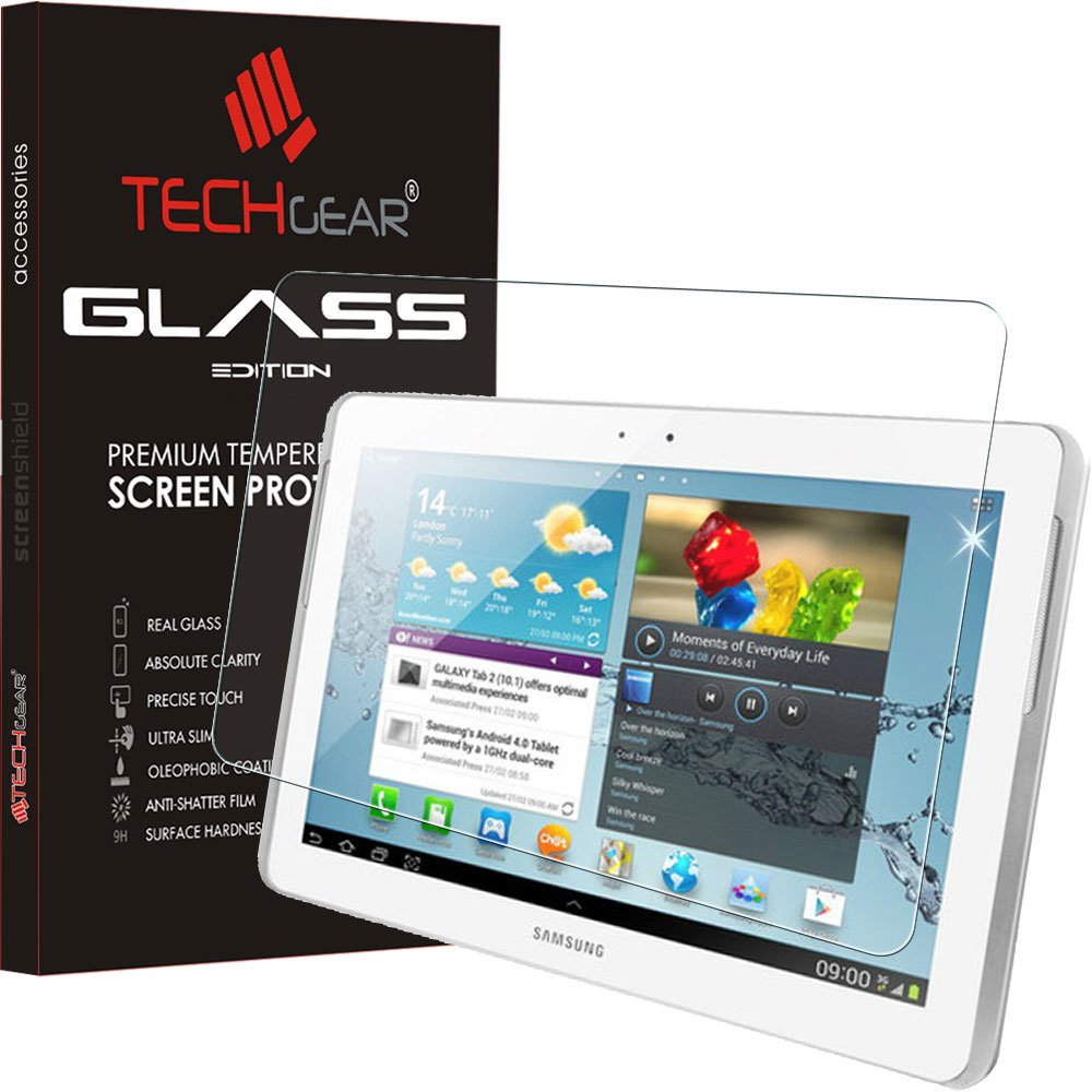 TECHGEAR GLASS Edition fits Samsung Galaxy Tab 2 10.1" (GT-P5100 Series) - Genuine Tempered Glass Screen Protector Guard Cover