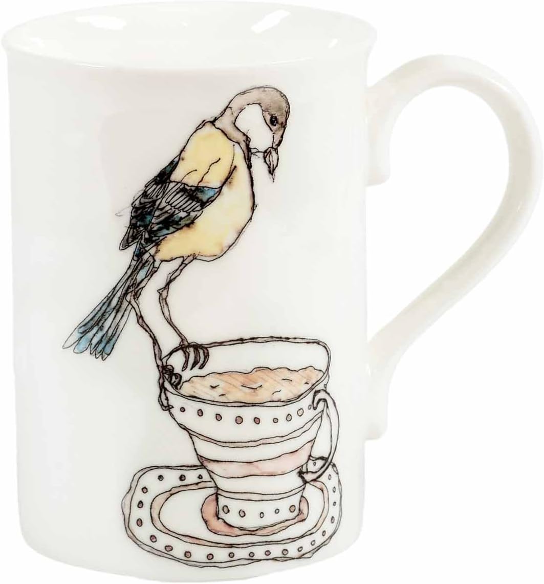 Mellor Ware Bird Standing on Tea Cup Design Mug