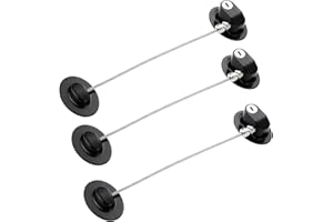 Hyuetrsa 3 Pcs Refrigerator Locks, Black Heavy Duty Fridge Locks, Adhesive Cupboard Lock Multi Steel Wire Fridge Lock for Kit