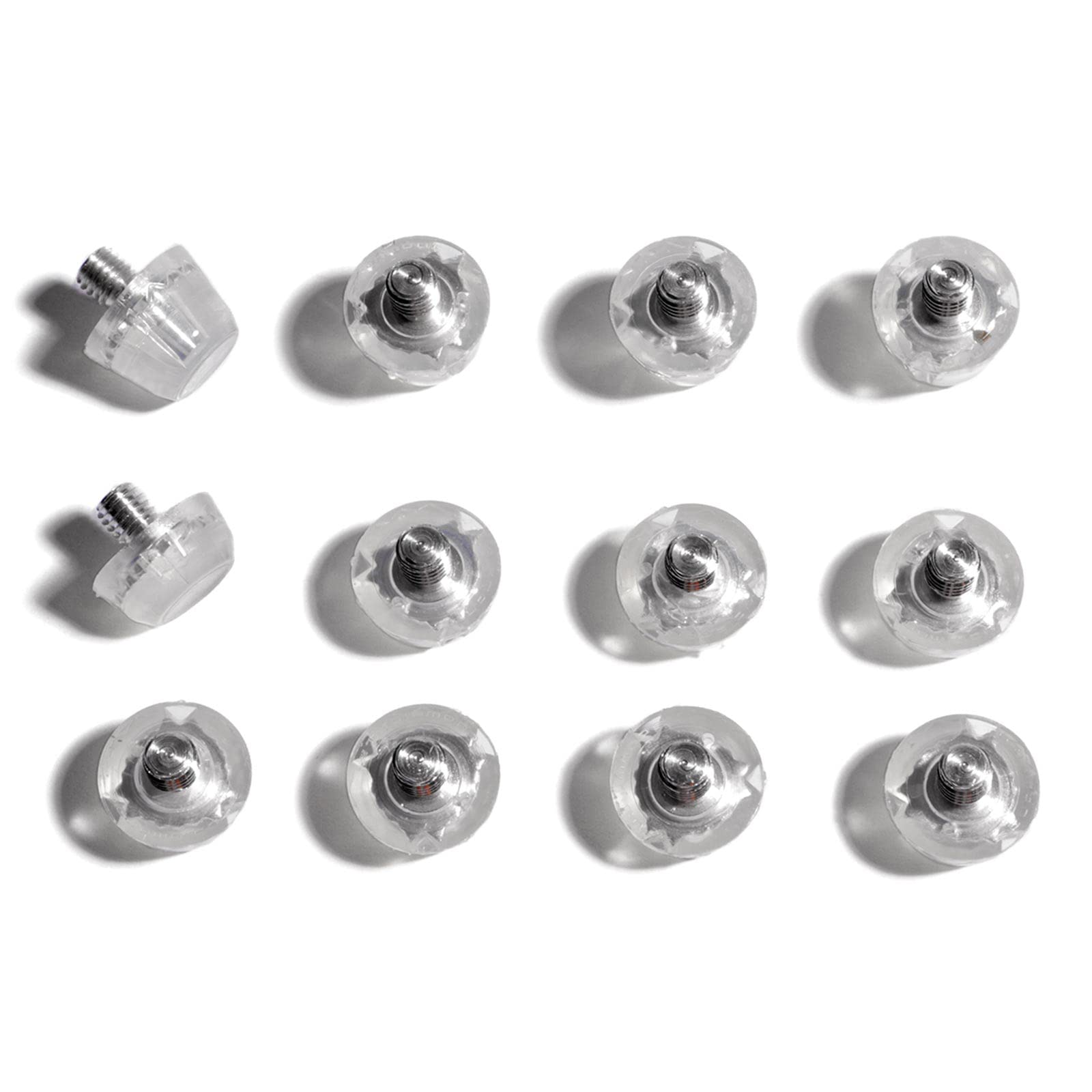 STUDIAMONDS TPU Football Studs-12X Replacement Football Cleats for Football- TPU Studs Standard Thread (Transparent)