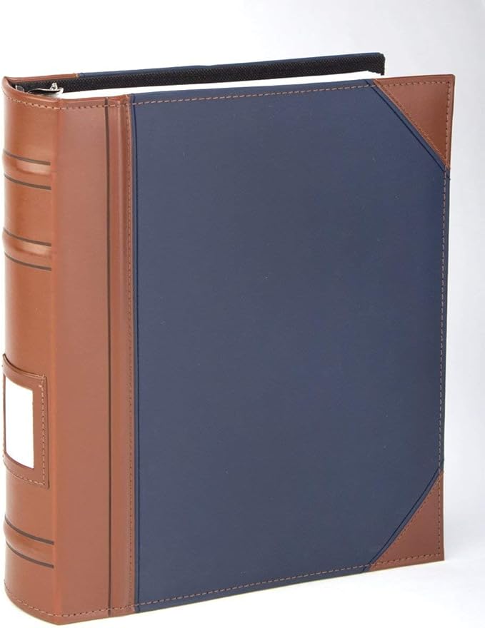 Executive Binder, English Leather 2 Tone with Stitching and Ribbed