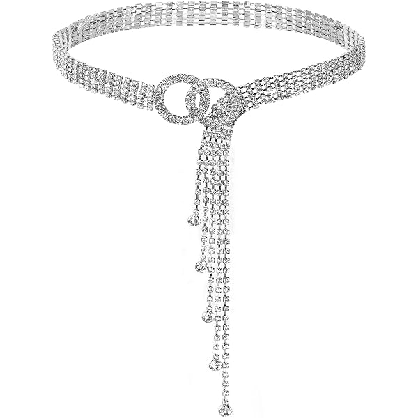 Ceinture Bijou élégante Pour Femme - Perles Noires, Strass Et Attache Dorée, élastique 76 Cm