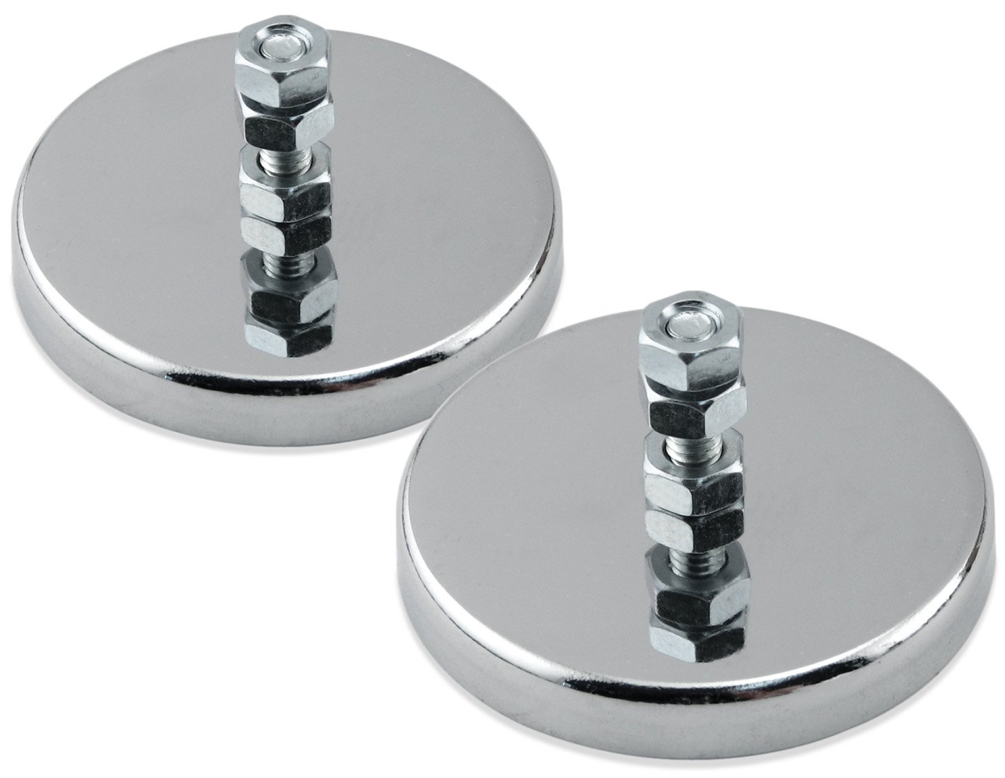 Round Base Fastener with Bolt Chrome Plate 2.65Inch Diameter 65 Pounds Master