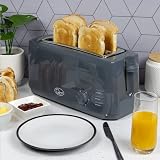 Quest 4 Slice Toaster Grey Extra Wide Long Slots 6 Settings Defrost Reheat view 6
