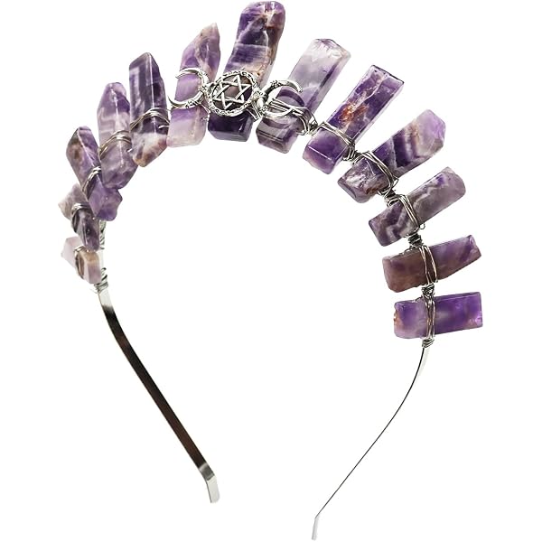 Amazon.com: GRACEART Raw Crystal Quartz Tiara Mermaid Crown  display picture 1