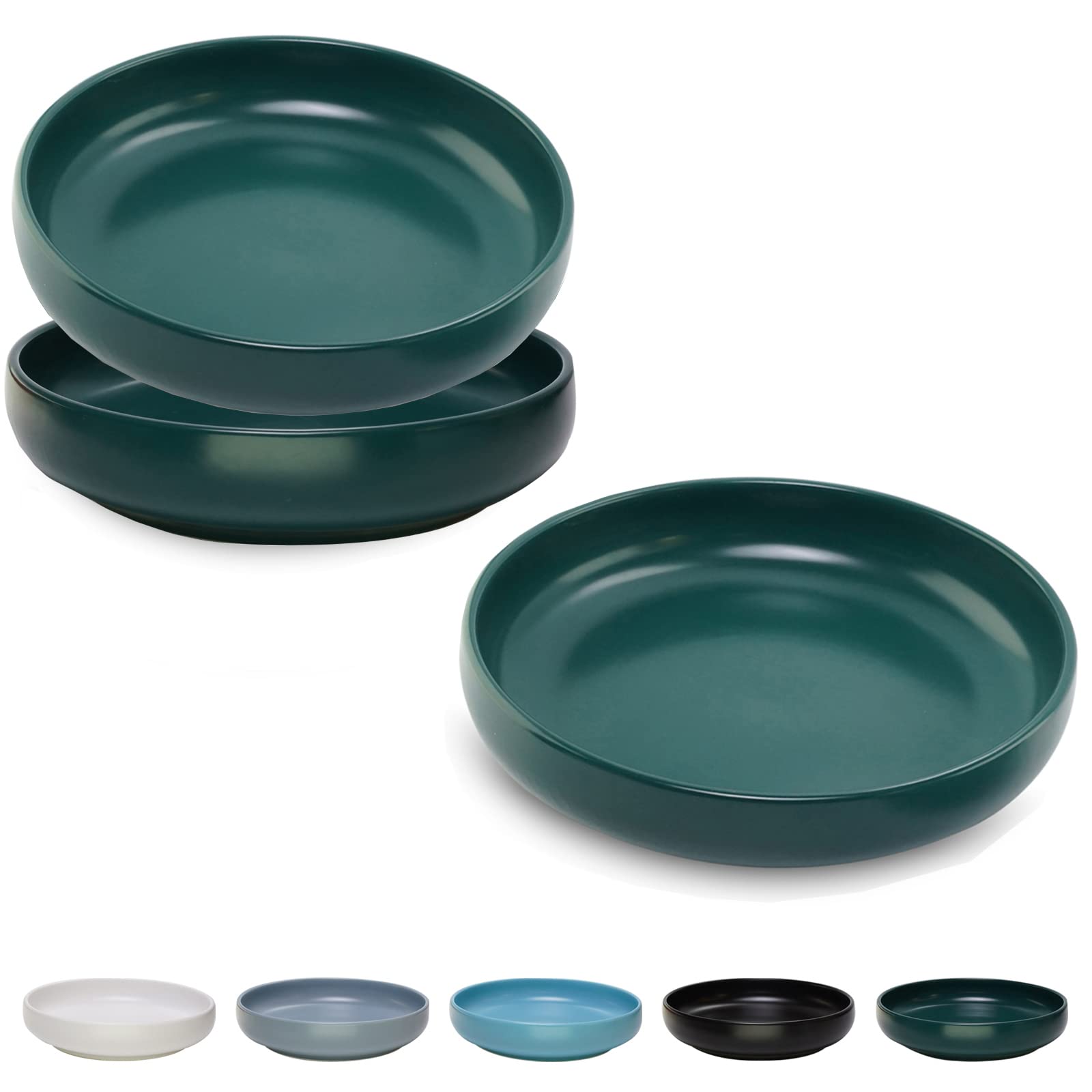 Photo 1 of Ceramic Cat Bowls,Shallow Cat Dishes for Food and Water, 6 inch Matte Finish Wide Cat Food Bowl,Whisker Fatigue Free Pet Puppy Kitten Bowl Set of 3,Dishwasher Safe