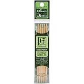 Clover Takumi Bamboo 5" Double Pointed Knitting Needles 5-Pack: Size 6