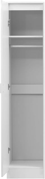 Reflect 1 Door Wardrobe White Gloss/Matt White Stylish Furniture view 3