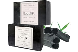BEAUTI4U 2LB Soap Base - Charcoal Soap Making Supplies with Soap Making Kit - Melt and Pour Soap Base - Melt and Pour Soap Kit - Organic Soap Base for Soap Making (Original)