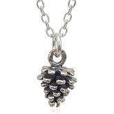 EnCharmed Pine Cone Sterling Silver Charm Necklace for Women | Handmade Dainty Necklace, Forest Nature Pendant, Everyday Minimal Layering Jewelry, 18"