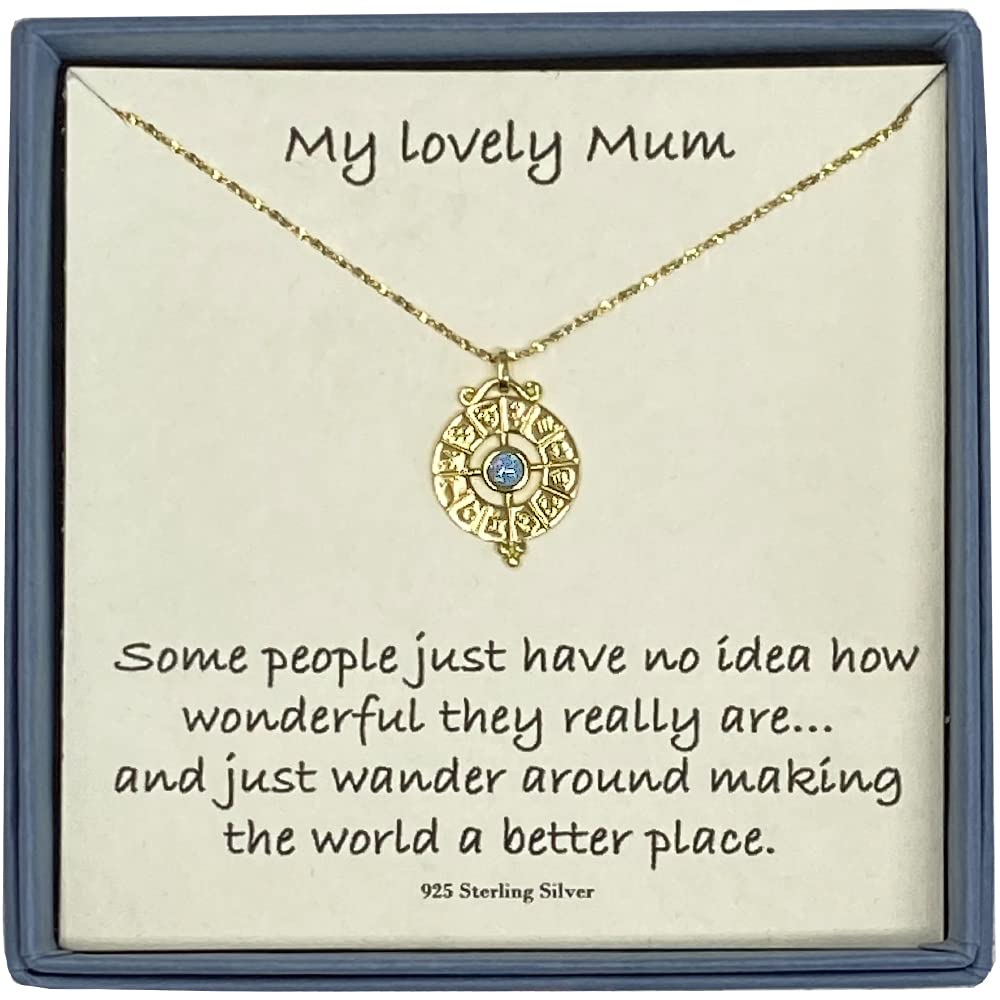 Strictly Gifts Gift for Mum 18ct Gold Plated Pendant and Necklace with Card Message of Thanks appreciation