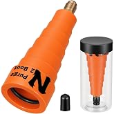 Nitrogen Purge Boot for HVAC Brazing &ndash; Hands-Free Nitrogen Purge Tool | with Multi-Size O-Ring Seal, 1/4&rdquo; SAE Connector for AC &amp; Refrigeration Tubing, Includes Clear Storage Case (Orange)