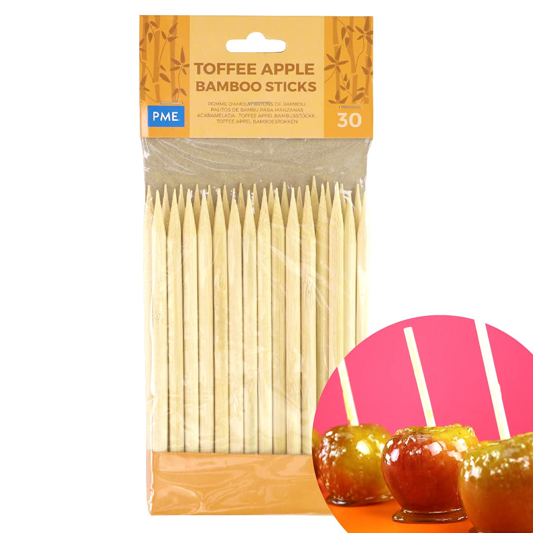 PME Toffee Apple Bamboo Sticks 13 cm (5.1 inch), Pack of 30