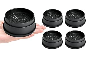 shouwuhho 4 Pack Furniture Risers 1 Inch, Adjustable Bed Risers Heavy Duty Lifts Height 1" 2" 3", Round Stackable Bed Risers for Desk Leg Table Couch Sofa Chair Bed Frame Legs Dorm, Black