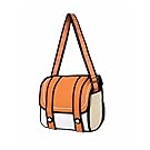 Genius_Baby 3D Style 2D Drawing Cartoon Bag Comic 3D Messenger Bag (Orange)