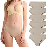 SAYCELI Womens Bikini Panties Seamless Underwear, Soft Stretch Cheekini Hipster Briefs 6 Pack